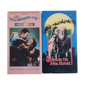 Vintage Christmas VHS Lot It’s A Wonderful Life in Color Miracle on 34th Street